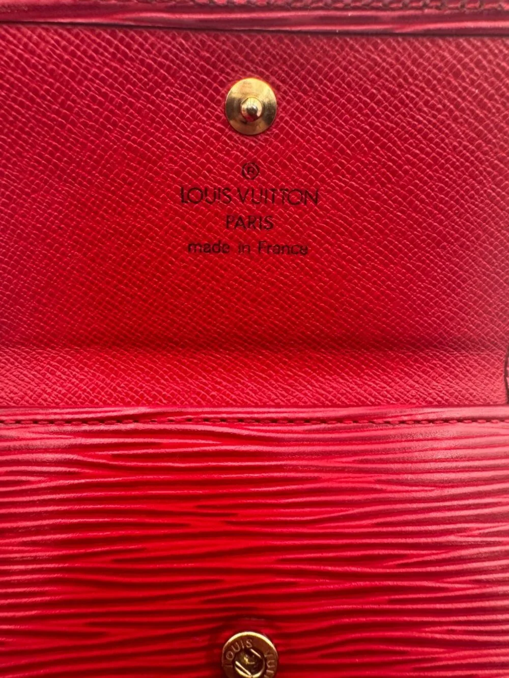 Louis Vuitton Red Epi Elise Trifold Wallet with COA